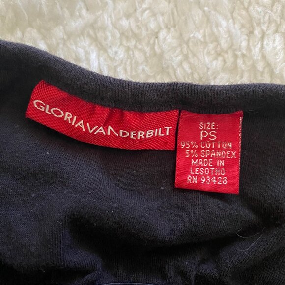 Gloria Vanderbilt Vintage Y2K V-Neck Collared Sleeveless Top – Black, Petite Sma - Picture 7 of 12